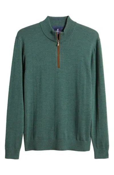 Johnnie-o Raynor Half Zip Wool Sweater In Moss