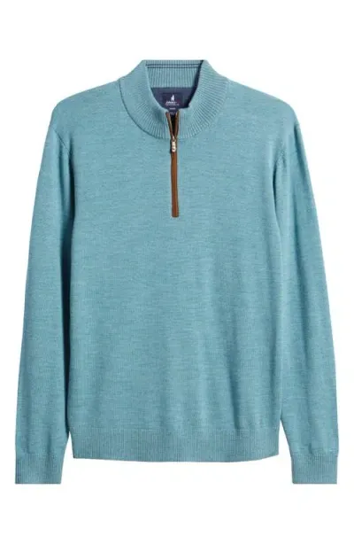 Johnnie-o Raynor Half Zip Wool Sweater In Riviera