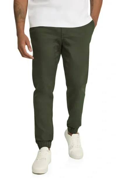 Johnny Bigg Comfort Stretch Cotton Knit Joggers In Dark Olive