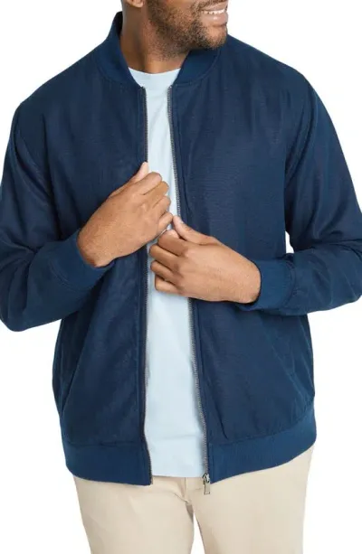 Johnny Bigg Cullin Cotton Blend Bomber Jacket In Navy