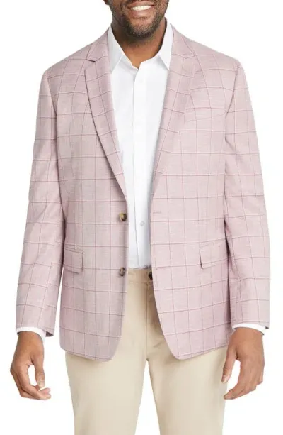 Johnny Bigg Holland Windowpane Check Stretch Sport Coat In Rose