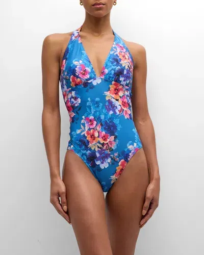 Johnny Was Summer Days Halter One-piece Swimsuit