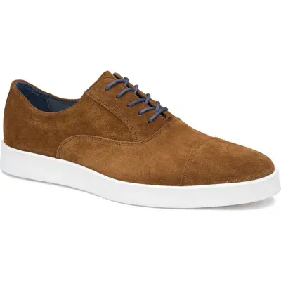 Johnston & Murphy Bolivar Cap Toe Sneaker In Snuff Italian Suede