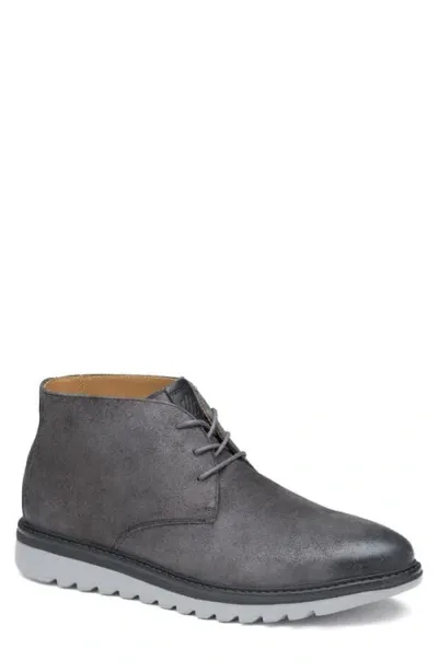 Johnston & Murphy Braydon Chukka Boot In Charcoal Waxed Suede