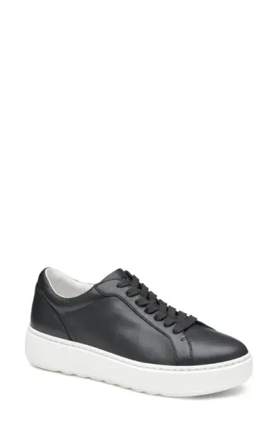 Johnston & Murphy Cammie Low Top Sneaker In Black Tumbled Full Grain