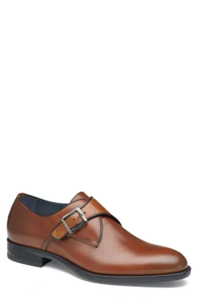 Johnston & Murphy Collection Flynch Monk Strap Loafer In Tan Italian Calfskin