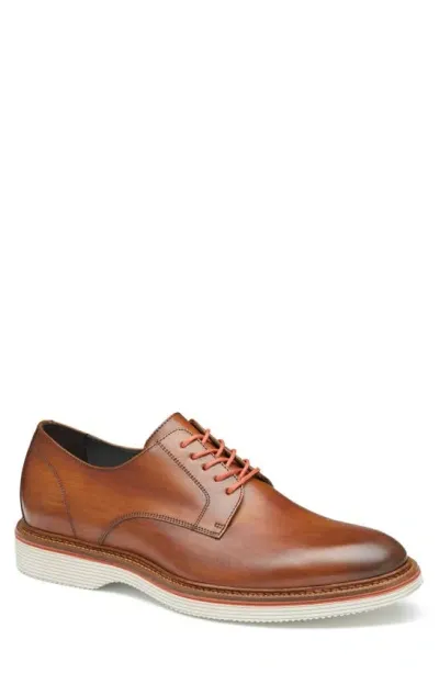 Johnston & Murphy Collection Jenson Plain Toe Derby In Tan Italian Calfskin