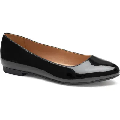 Johnston & Murphy Delanie Ballet Flat In Black Patent Leather