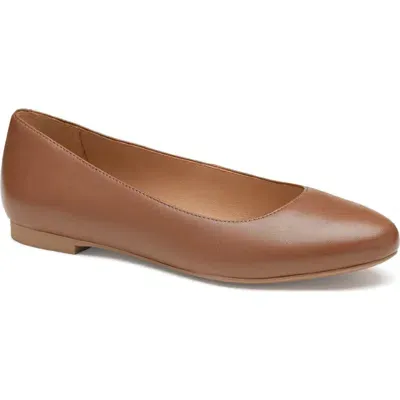 Johnston & Murphy Delanie Ballet Flat In Cognac Glove Leather