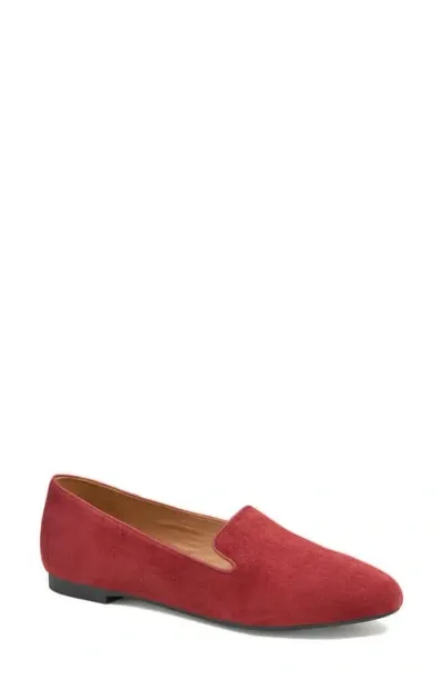 Johnston & Murphy Delanie Loafer In Dark Red Suede