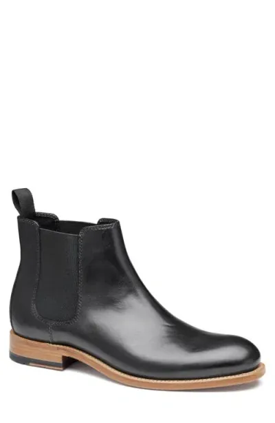 Johnston & Murphy Dudley Chelsea Boot In Black Dip-dyed Calfskin