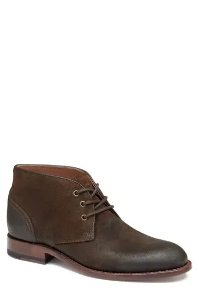 Johnston & Murphy Dudley Chukka In Brown Waxed English Suede