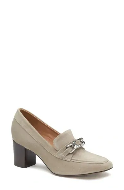 Johnston & Murphy Eleanor Chain Loafer Pump In Taupe Suede