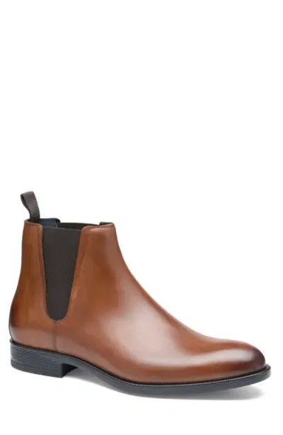 Johnston & Murphy Flynch Chelsea Boot In Tan Italian Calfskin