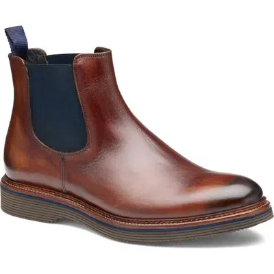 Johnston & Murphy Jenson Chelsea Boot In Brown Hand-stained Calfskin