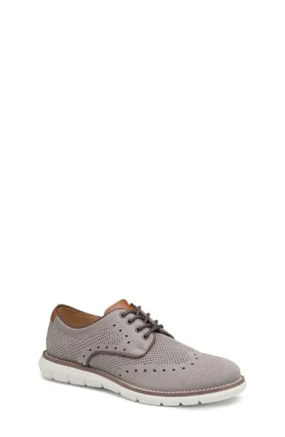 Johnston & Murphy Kids' Holden Knit Wingtip Derby In Gray Knit