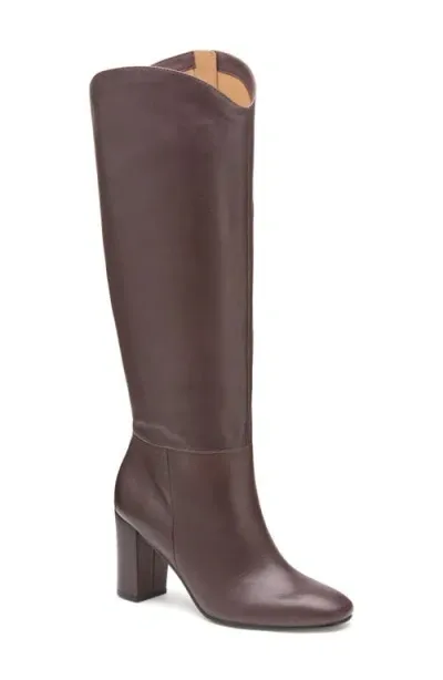 Johnston & Murphy Knee High Boot In Bordeaux Italian Nappa