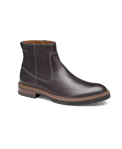 Johnston & Murphy Men's Barrett Zip Boots In Charcoal Full Grain