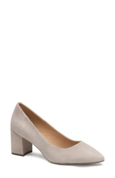 Johnston & Murphy Vicki Block Heel Pump In Taupe Suede