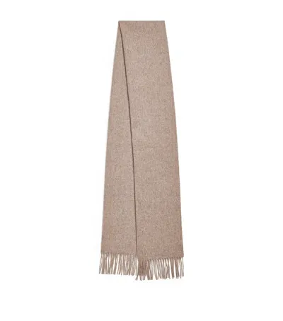 Johnstons Of Elgin Cashmere Fringed Scarf In Brown