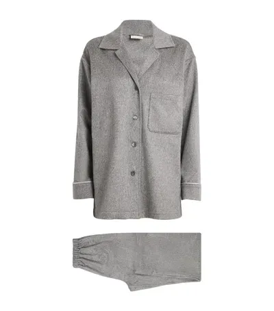 Johnstons Of Elgin Cashmere Pyjama Set In Grey