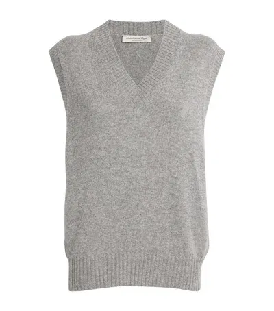 Johnstons Of Elgin Cashmere V-neck Sweater Vest In Grey