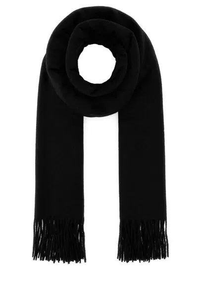 Johnstons Of Elgin Cashmere Scarf With Fringed Edges And Pure Softness In Black