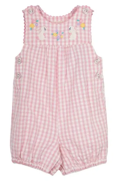 Jojo Maman Bébé Babies' Jojo Maman Bebe Bunny Appliqué Gingham Romper In Pink