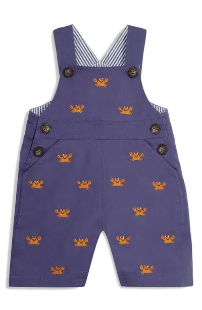 Jojo Maman Bébé Babies' Jojo Maman Bebe Crab Embroidered Dungarees Overalls In Indigo