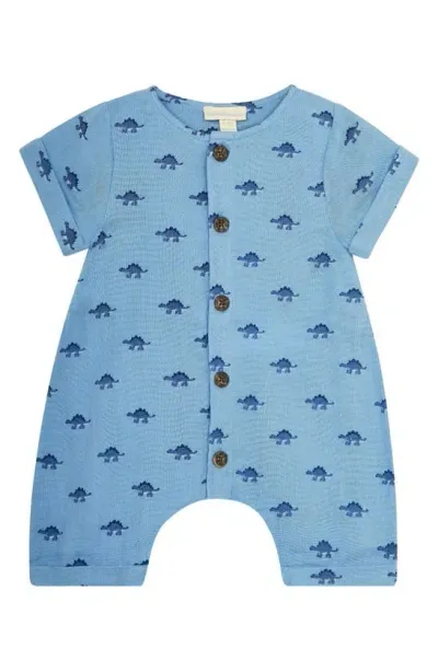 Jojo Maman Bébé Babies' Dinosaur Cotton Romper In Denim