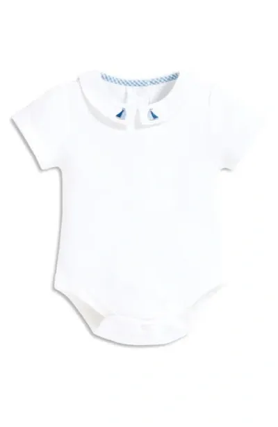 Jojo Maman Bébé Babies' Jojo Maman Bebe Embroidered Collar Cotton Bodysuit In White