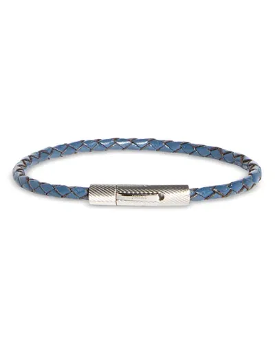 Jonas Studio Macdougal Woven Leather Bracelet In Blue