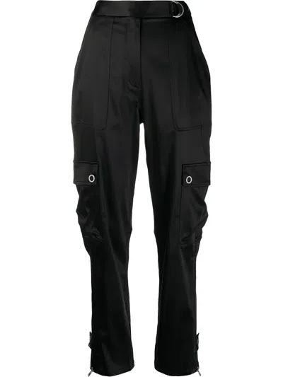 Jonathan Simkhai High-rise Cargo-pocket Trousers In Black