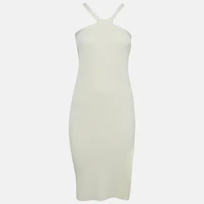 Pre-owned Jonathan Simkhai Ivory White Rib Knit Tabitha Dress S