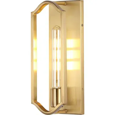 Jonathan Y Chloe 1-light Bohemian Farmhouse Iron Led Sconce In Brass Gold