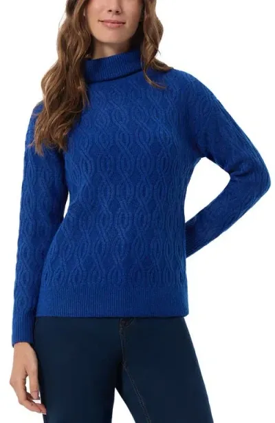 Jones New York Cable Stitch Turtleneck Sweater In Sapphire