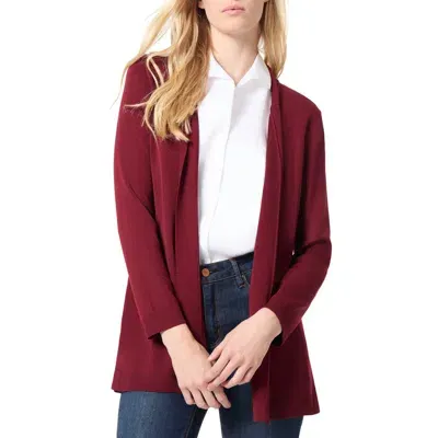 Jones New York Open Front Cardigan In Bordeaux