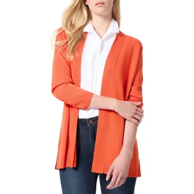 Jones New York Open Front Cardigan In Bright Persimmon