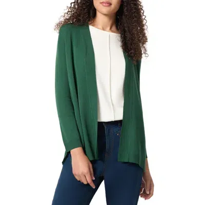 Jones New York Open Front Cardigan In Forest Green