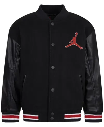 Jordan Kids' Big Boys Varsity Baseball Jacket In Black