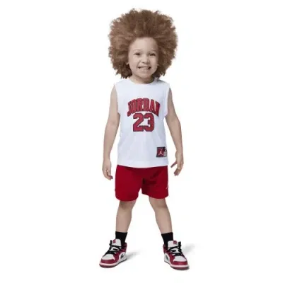 Jordan Boys   23 Jersey Set In White/red