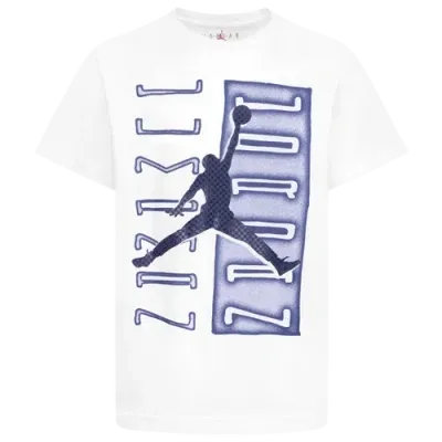 Jordan Boys   Aj11 Vertical Columns Short Sleeve T-shirt In Navy/white