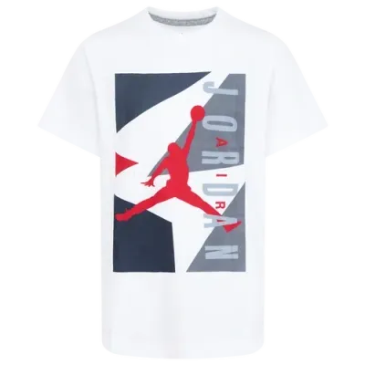 Jordan Kids' Boys   Block Short Sleeve T-shirt In White/grey