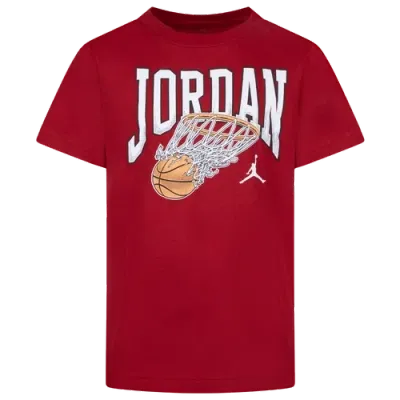 Jordan Boys   Buckets Short Sleeve T-shirt In Gym Red/white