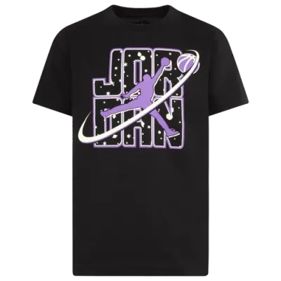 Jordan Kids' Boys   Flight Galaxy Glow Short Sleeve T-shirt In Black/purple