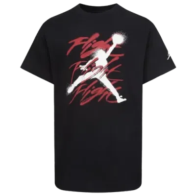 Jordan Boys   Jumpman Flight Spray Short Sleeve T-shirt In White/black