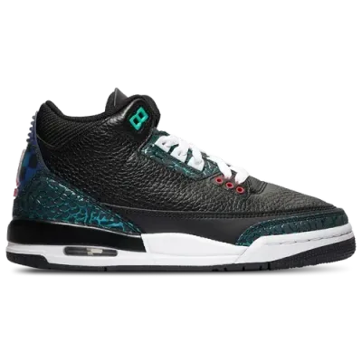 Jordan Boys   Retro 3 Uni In Black/red/blue