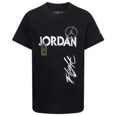 Jordan Boys Preschool   Aj4 Flight Fleet Short Sleeve T-shirt In Black