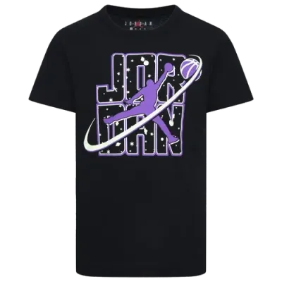 Jordan Boys Preschool   Flight Galaxy Glow Short Sleeve T-shirt In Purple/black