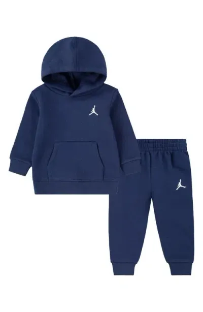 Jordan Babies'  Brooklyn Fleece Hoodie & Joggers Set In Midnight Navy